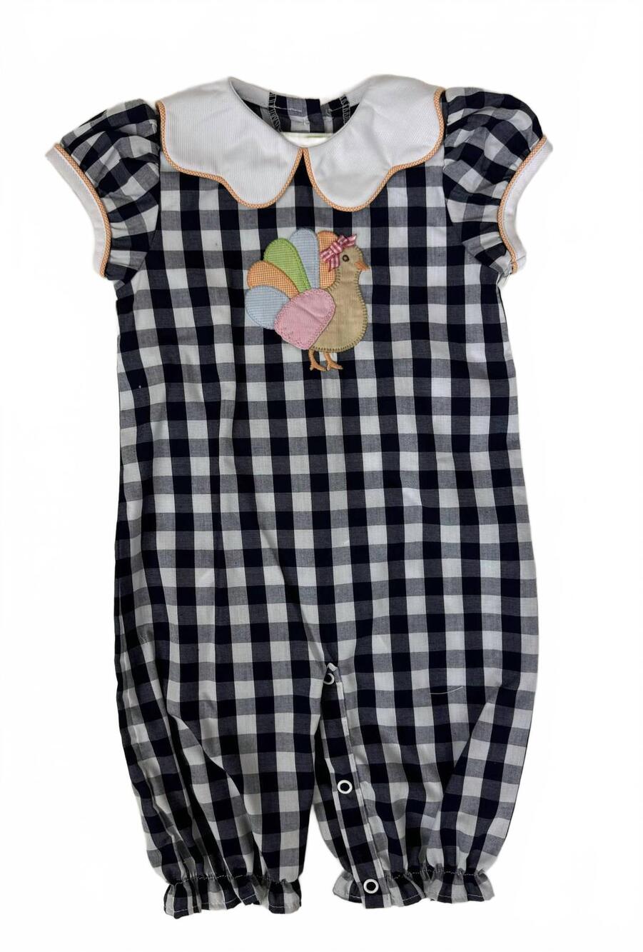 NEW ZUCCINI KIDS girl's turkey bubble romper in black
